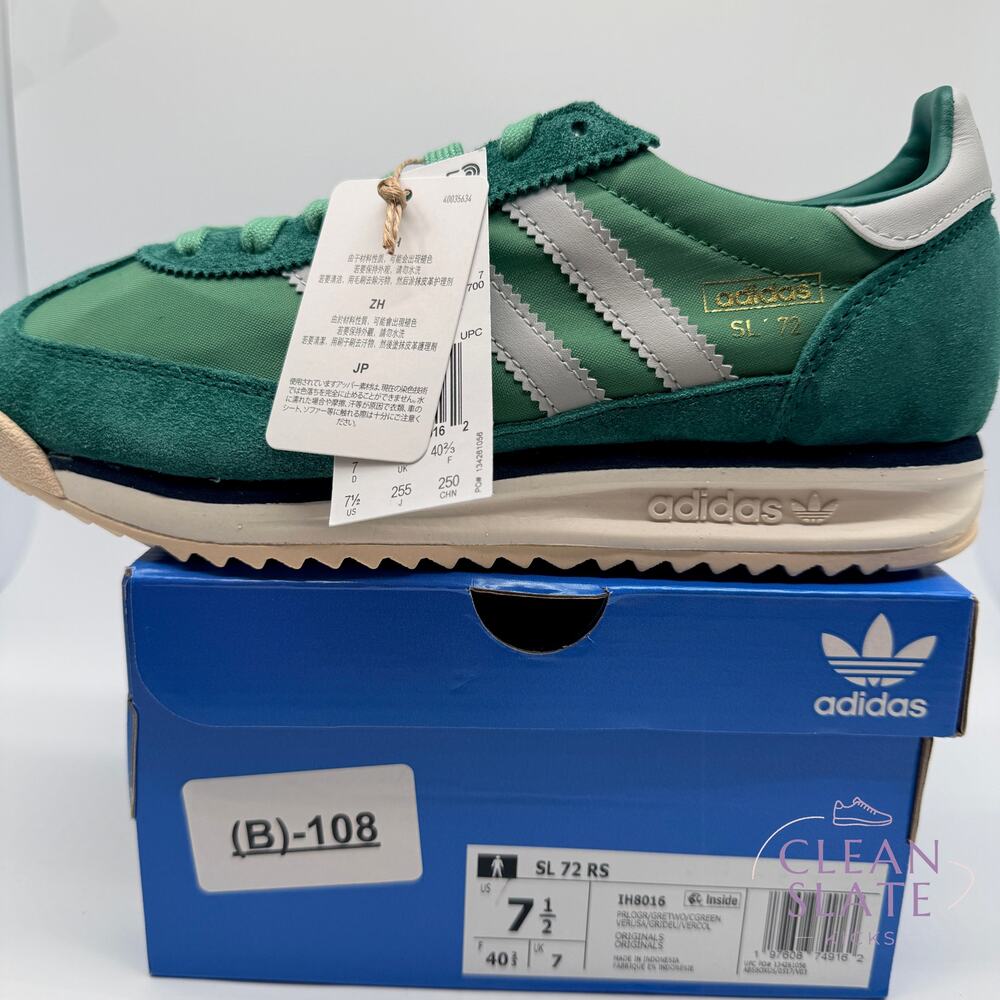 Adidas · SL 72 RS ·  Green/Grey · Men's 7.5 NIB/NWT